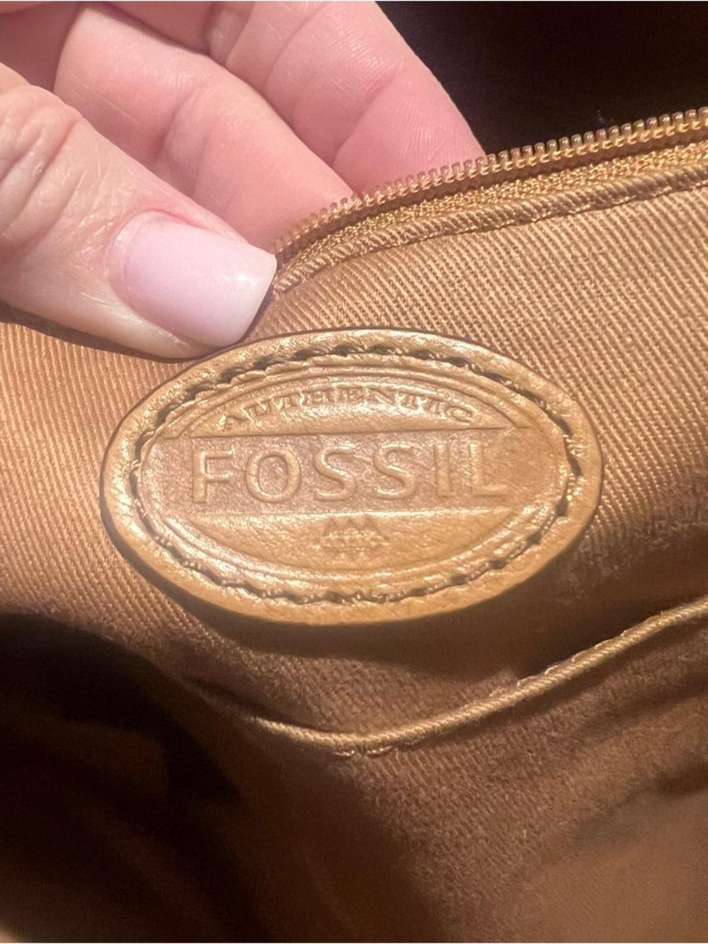 Fossil Sydney Tan & Chocolate Coated Canvas Tote Bag - Picture 4 of 10